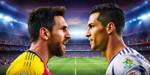Messi và Ronaldo đối đầu trên sân bóng đông khán giả